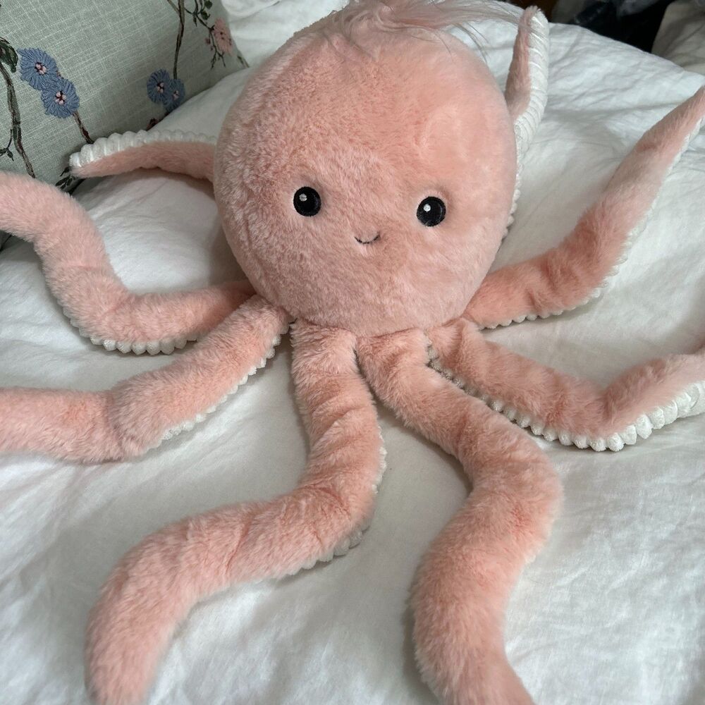 Mon Ami Odessa Octopus Large 20" Plush Stuffed Animal Pink NWT